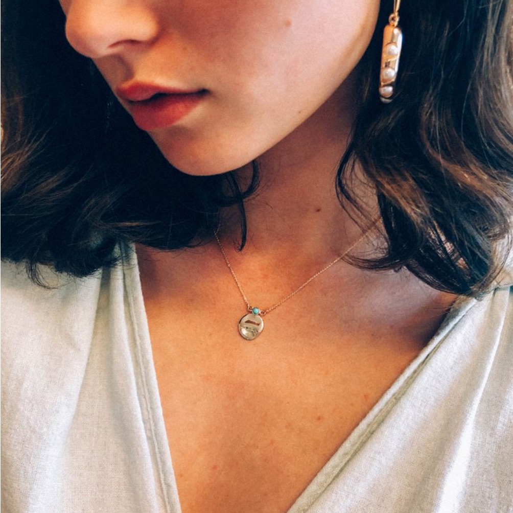 The2bandits Gold And Turquoise Necklace